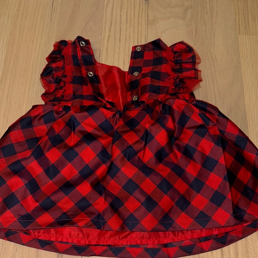 Cat & Jack Red and Black Plaid Kids Dress - Picture 2 of 4